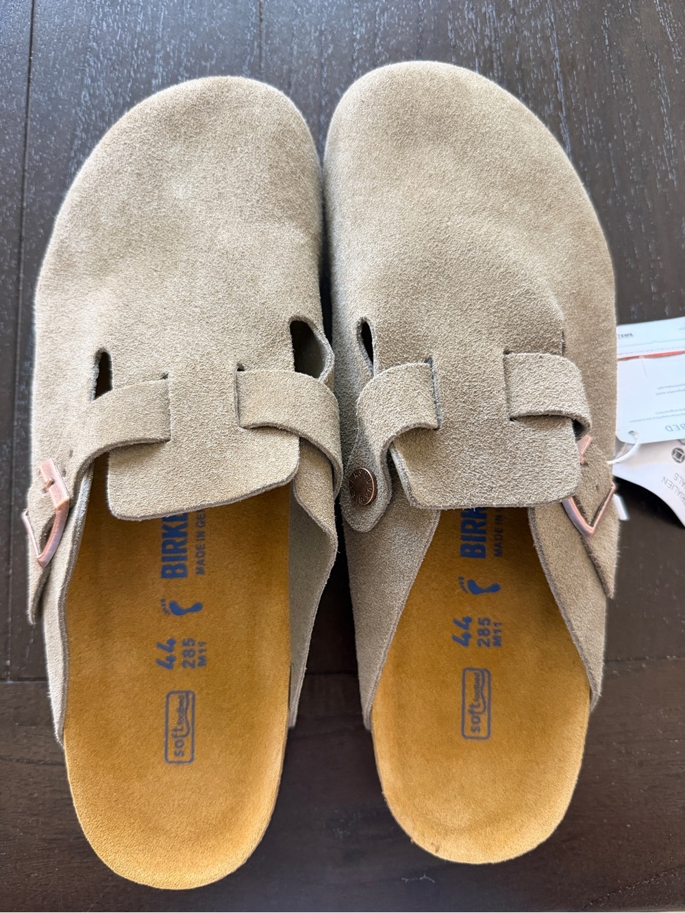 Birkenstock Men’s Suede Clog Slip-Ons in Taupe
